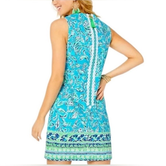 Lilly Pulitzer Mila Stretch Shift Dress Oasis Outta Line Engineered 006340 Sz 12 - Picture 2 of 3